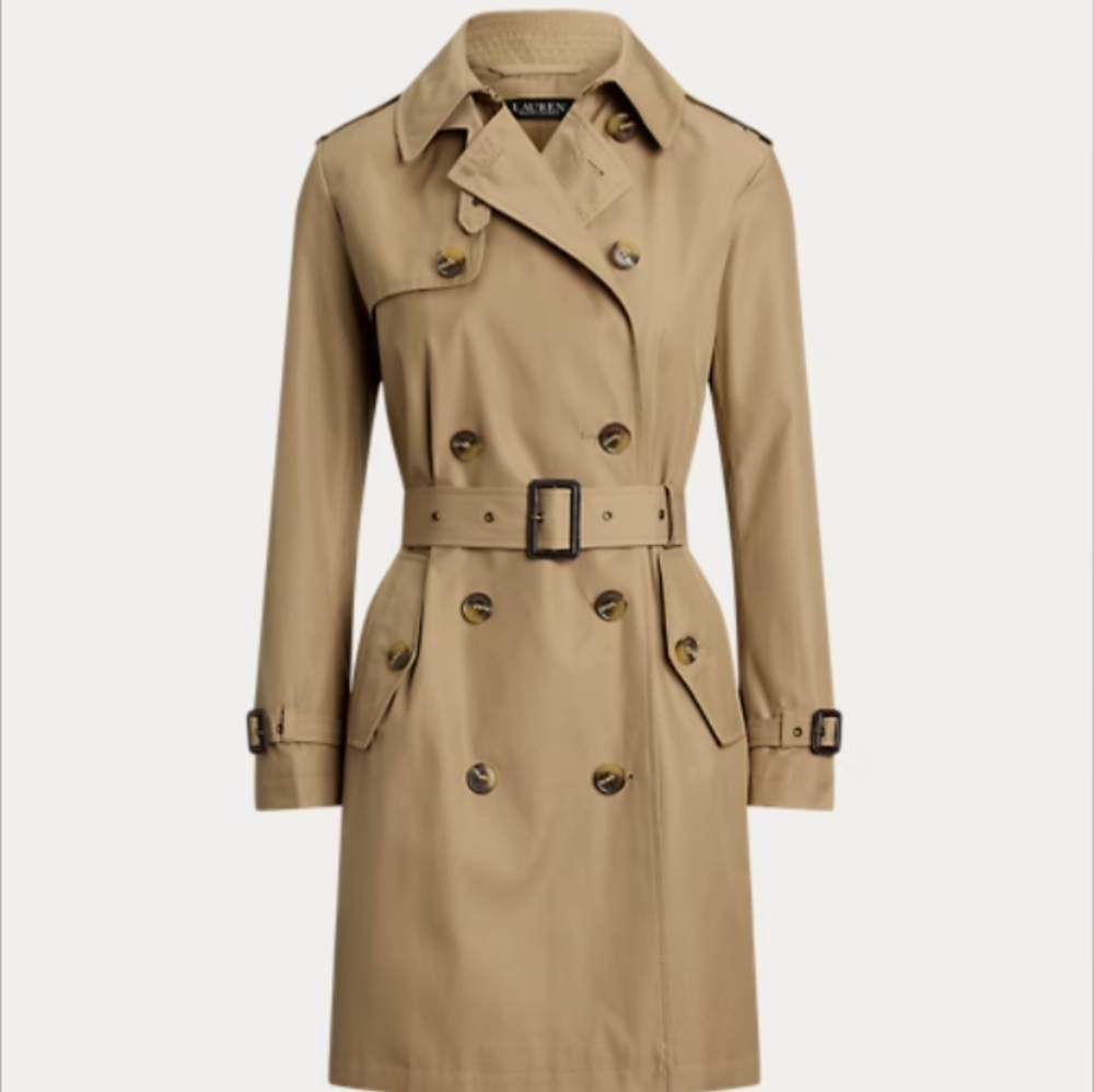 Lauren Ralph lauyren - Classic Tan Double-Breasted Trench Coat
